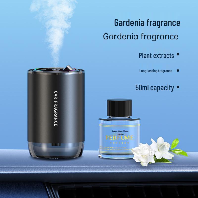 2023 Smart Voice-Activated Car Aroma Diffuser with Ambient Lighting and Starry Sky Perfume, Syncs with Car