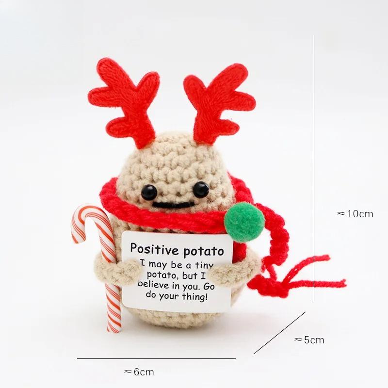Weihnachts-Häkelpuppen Niedliche Positive Häkeltiere Handgefertigte Gestrickte Weihnachtsgeschenk-Dekoration