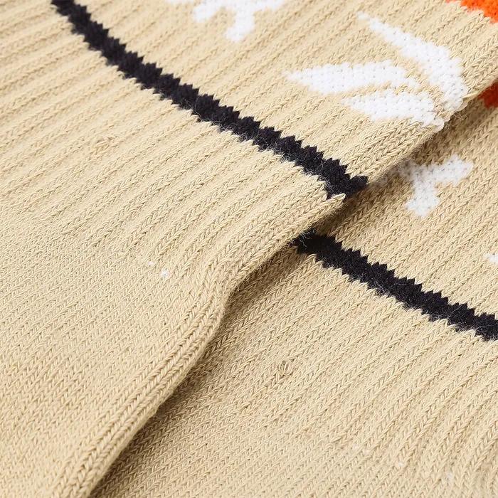 Graphic Crew Socks - Beige