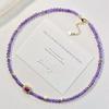 4Mm High Quality Design Natural Amethyst Necklace Clavicle Chain