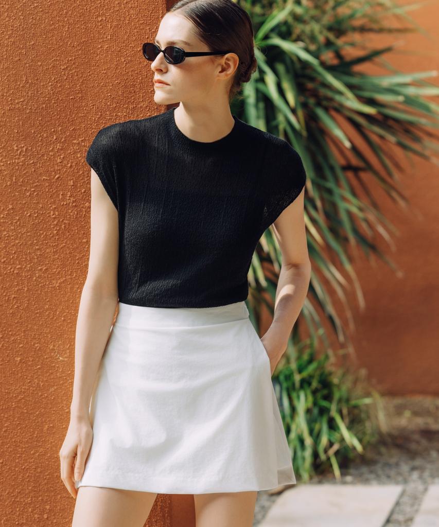 Over Golf Layered Skirt Shorts (White)