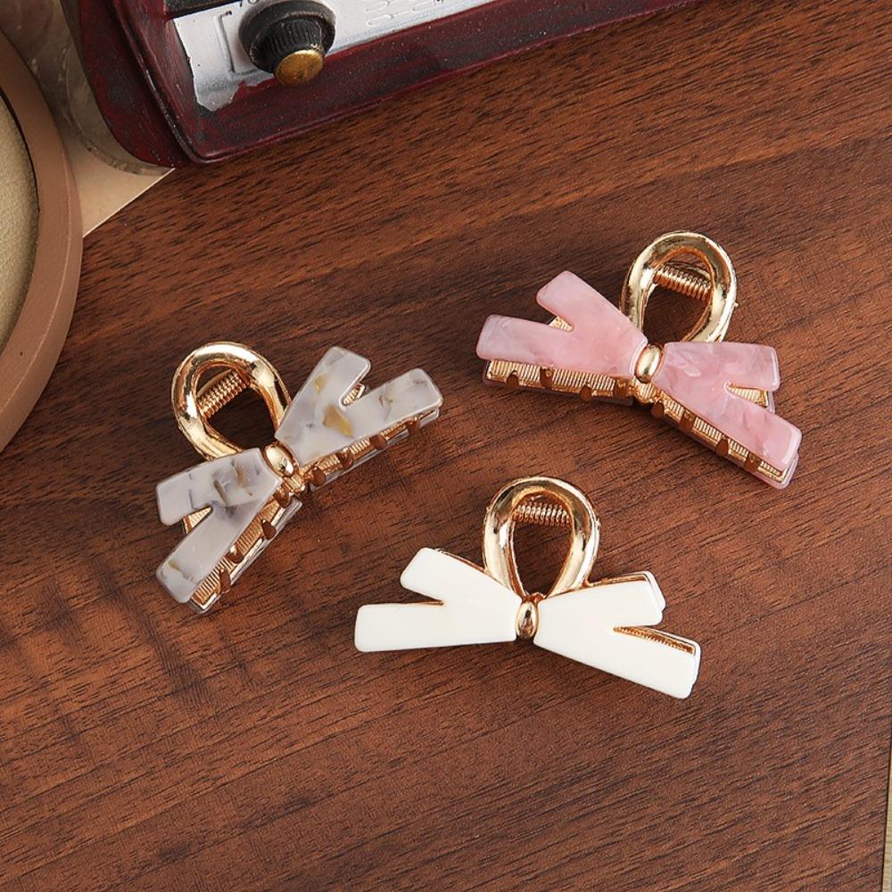Hairpin Bow Hair Claw Geometry Hair Grab Clip Retro Acetate Shark Clip Girls