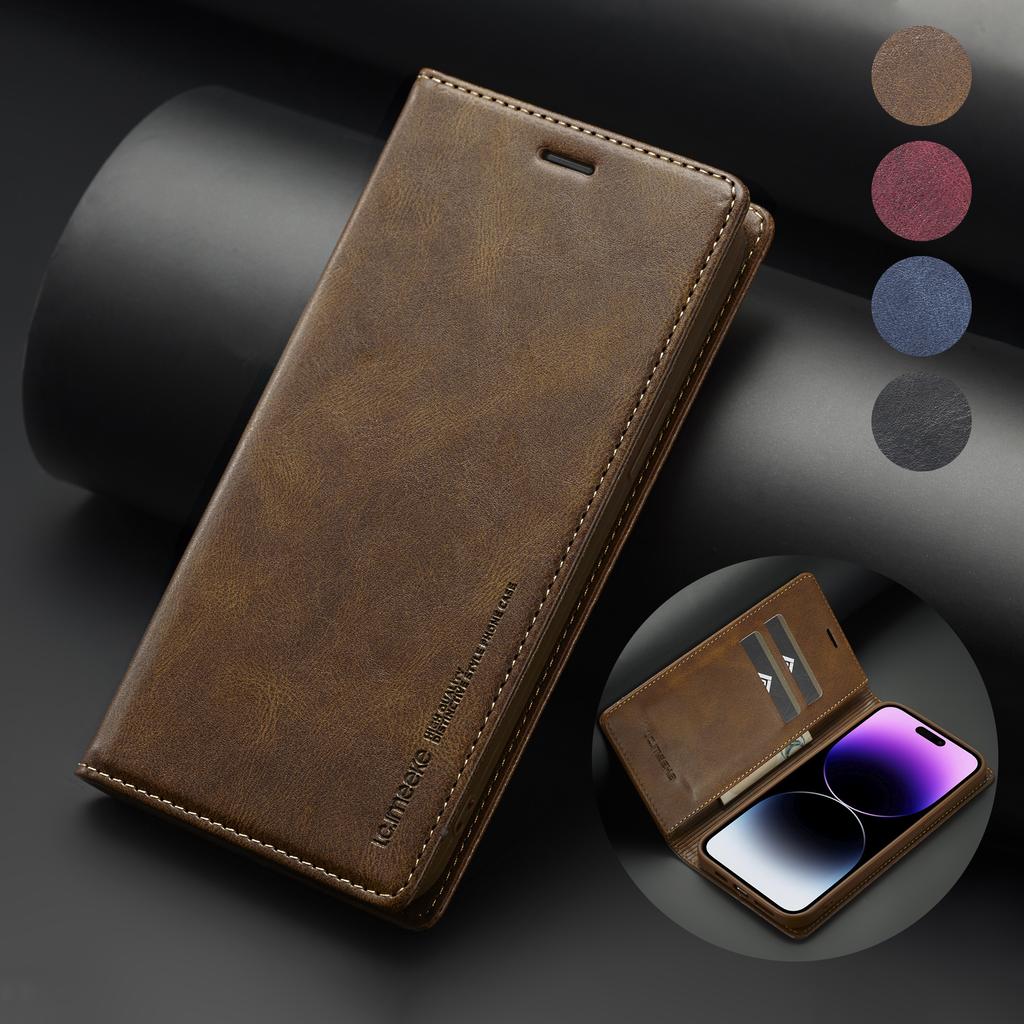RFID Strong Magnetic Flip Leather Cards Slot Wallet Case For iPhone 14 13 12 11 Pro Max XS Max XR X 8 7 Plus SE 2026 Stand Cover