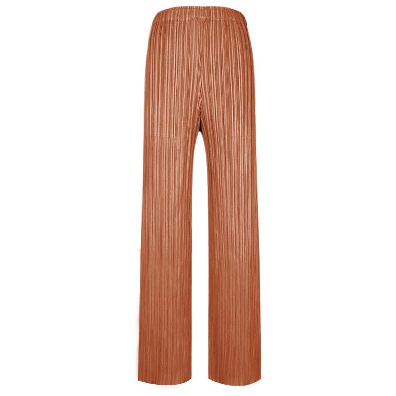 

Плиссированные прямые брюки женские эластичные брюки девяти размеров дикая летняя складная одежда One Size