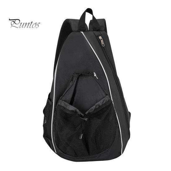 

Рюкзак Pickleball для мужчин и женщин, регулируемый через плечо, сумка для весла Pickleball с держателем для бутылки с водой для тенниса, принадлежности для пиклбола чёрный