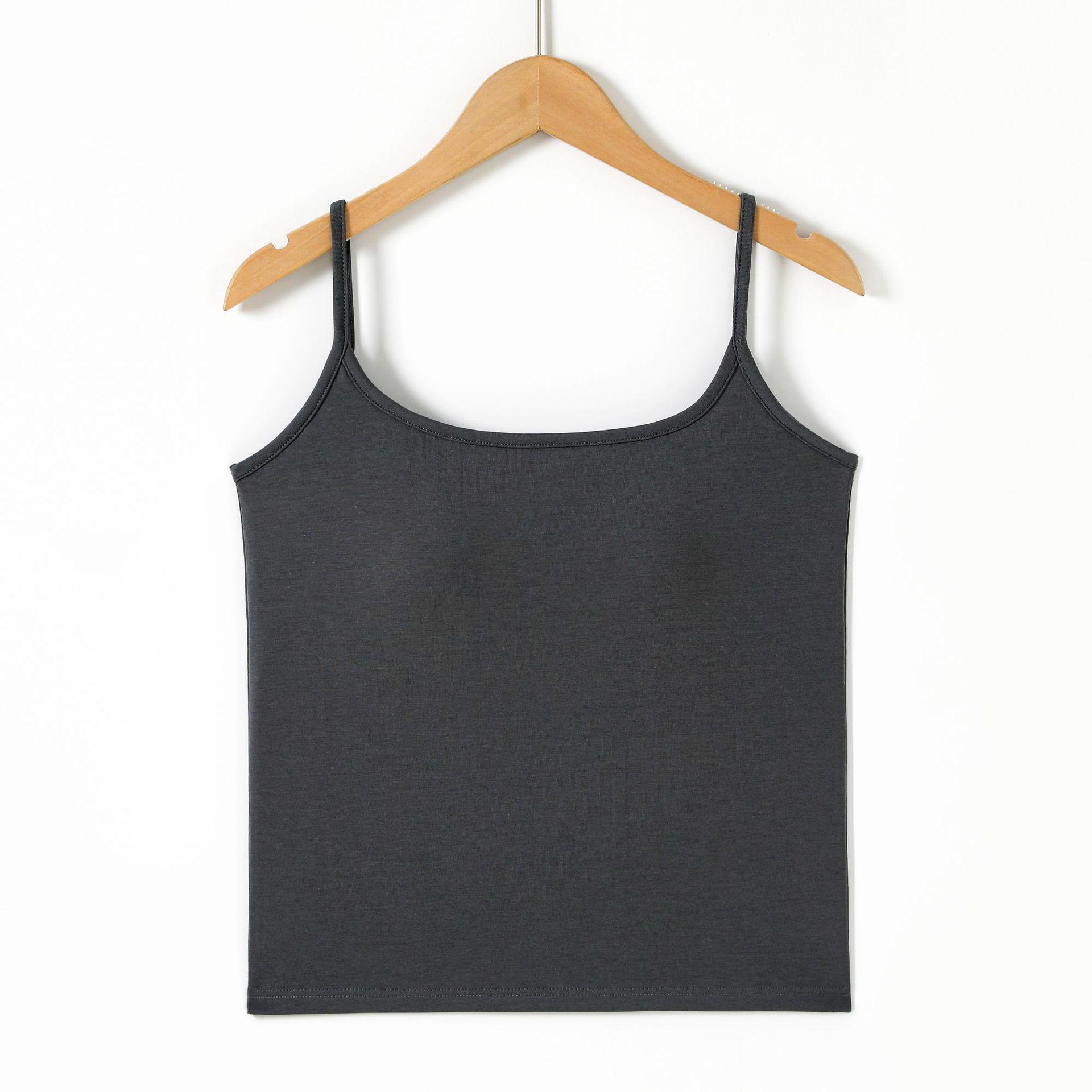 

Women s White Camisole with Built-in Bra - Sexy, Thin, Versatile Base Layer Shirt Medium графитово-серый