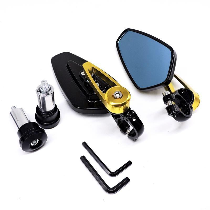 1 Pair Aluminum Alloy Motorcycle Rearview Mirrors Universal Adjustable Anti-shake for Scooters ATVs Street Bikes
