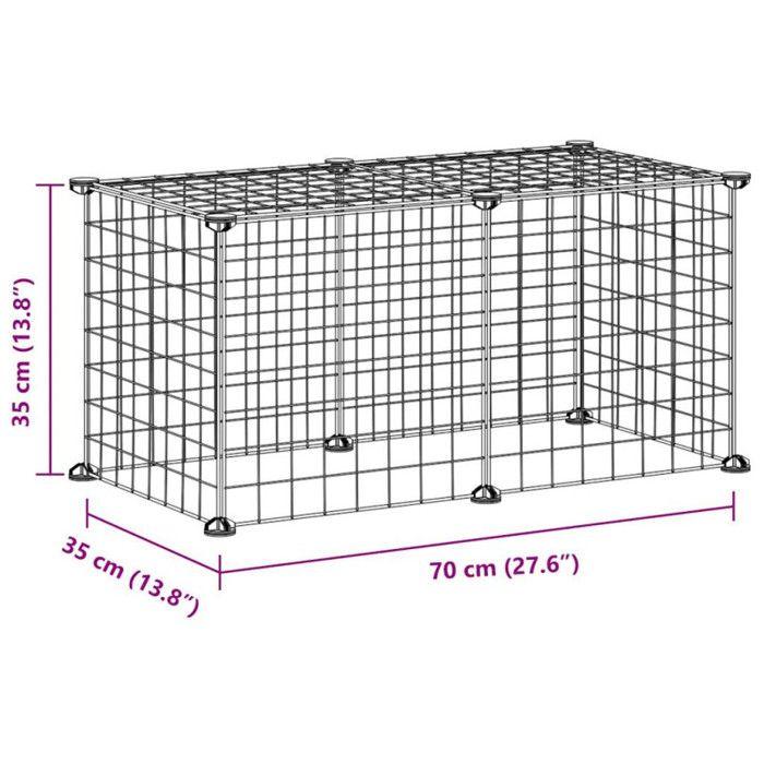 3114049 vidaXL Cage animaux de compagnie à 8 panneaux Noir 35x35 cm Acier