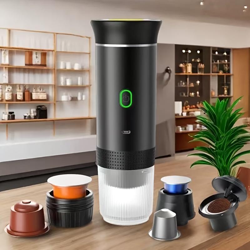 1Pc Portable 3-in-1 electric espresso machine with automatic heating for use in cars, offices, camping, and hiking