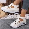 Damen Outdoorsandalen, Keilabsatz mit innerer Höhenerhöhung und ausgeschnittene Sandalen im römischen Stil, Sommer-Strandsandalen