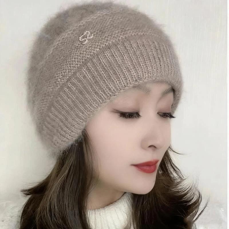 1Pcs Women'S Bonnet Double Layered Thickened Cold Ear Protection Hairline Beanie Winter Warm Knitted Hat Stacking Hat