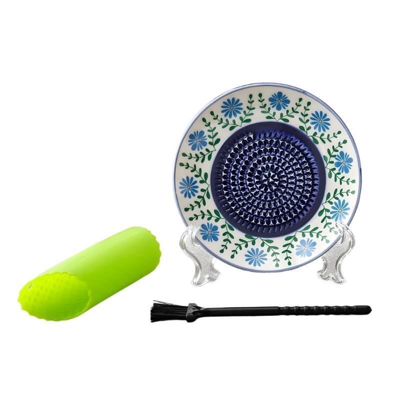 Efficient Ceramic Garlic And Fruit Grater With Embossing Design Gingers Grinder Plate For Home Cooking And Camping Trip