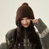 Autumn Winter Fur Ball Ear Protection Knitted Hat Cold-Proof Warm Big Head Wool Hat