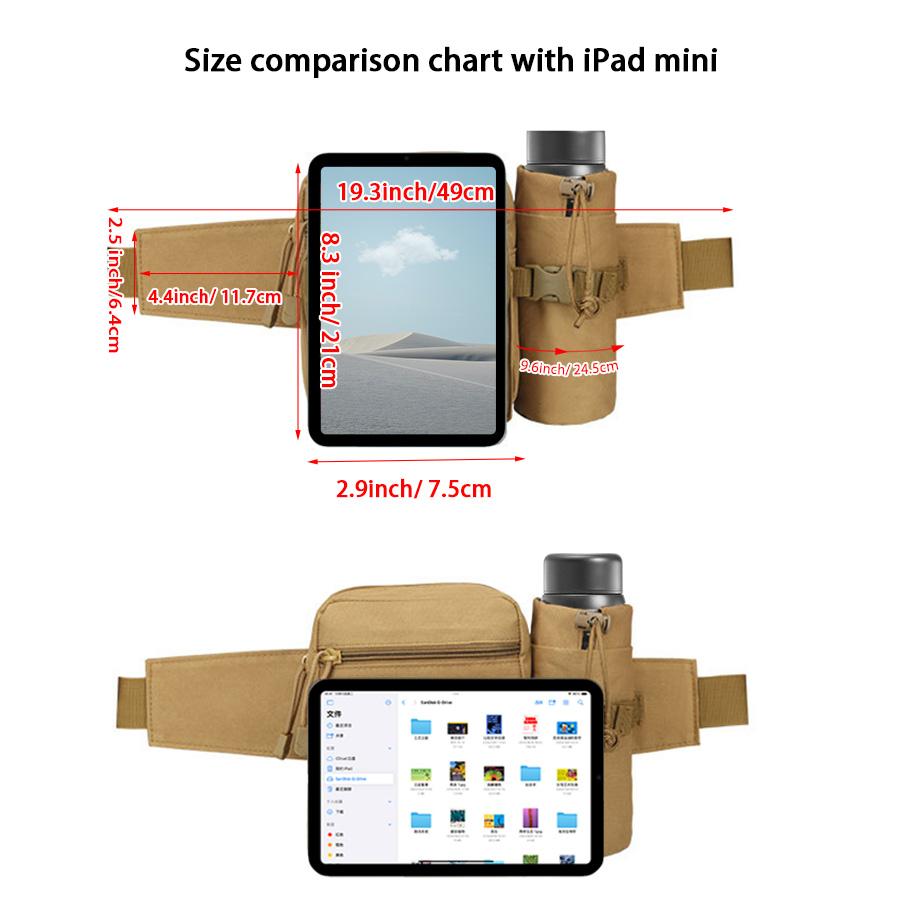 Multi-sport water bottle waist bag is detachable and suitable for outdoor sports such as mountaineering, camping, and hiking