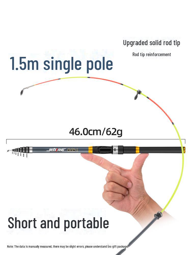

Удилище для качки на скалистом берегу: Маленькая удочка с мягким хвостом для морской рыбалки - сверхлегкая и в полном комплекте 1.5 meters