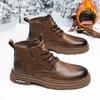 Men's Boots Retro Handmade Ankle Boots Casual Combat Leather Boots for Men Non-slip Warm Platform Comfortable Soft Men's Boots