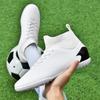 Men's Football Boots Rubber Soft Sole Short Nail Artificial Turf Leather Youth Kids Football Shoes