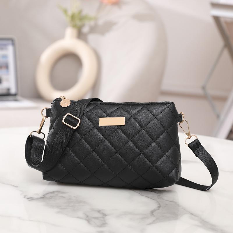 New Women's Rhombus Embroidered Clutch Bag, Fashionable and Versatile, Large-capacity Portable Storage Small Bag, Oblique Shoulder
