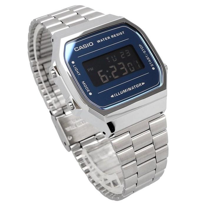 Casio Standard A168WEM-2B Digital Watch (Silver/Dark Blue)