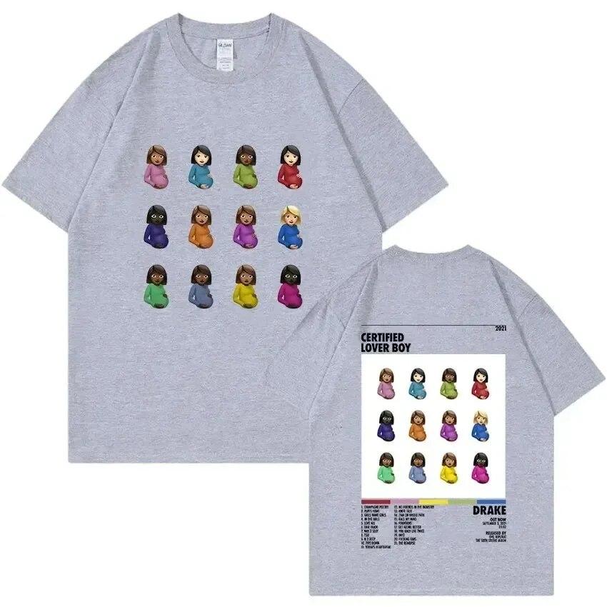 Rapper Drake Certified Lover Boy Album Print Graphic T Shirt Unisex Hip Hop Women T-shirt Unisex's 100% Cotton Oversized T-shirts