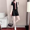 Shorts Casual Suit for Women Summer Fashion Korean Style Loose Slim Collar Fashionable Sports Two-piece Set