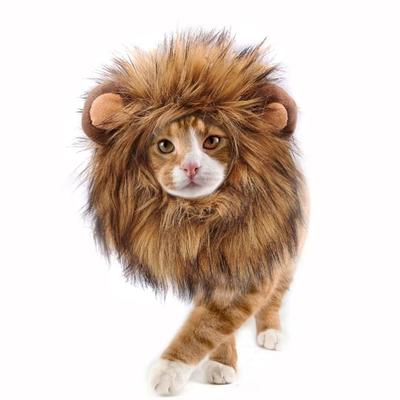 Melange-braune Löwenmähnenperücke für Katzen – Lustige Katzenkostüme für Halloween und Weihnachten