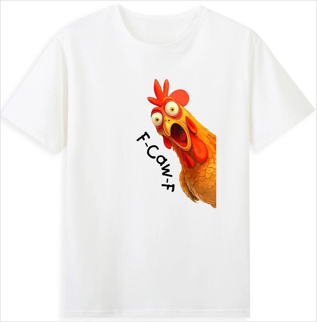 Funny FCawF Chicken FCAWF Chicken Printed Tshirts Graphic Tshirts Highquality Mens and Womens Shortsleeved Tshirts Tops