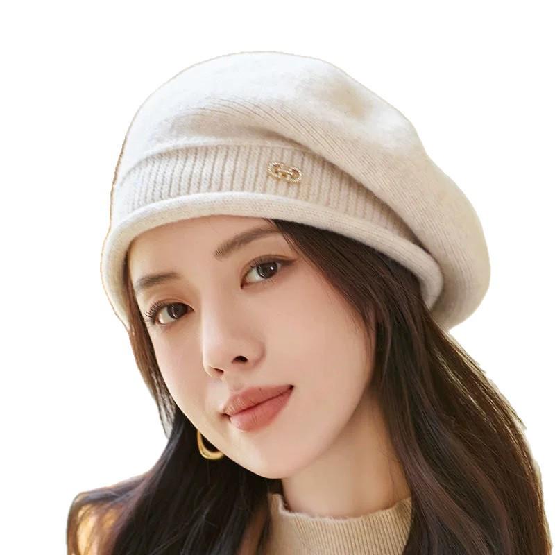Women's Autumn/Winter Wool Beret - Fashionable, Versatile, Warm, and Luxurious Knit Beanie