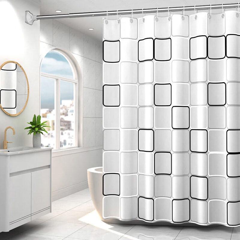 

LIEI Waterproof PEVA Shower Curtain Set