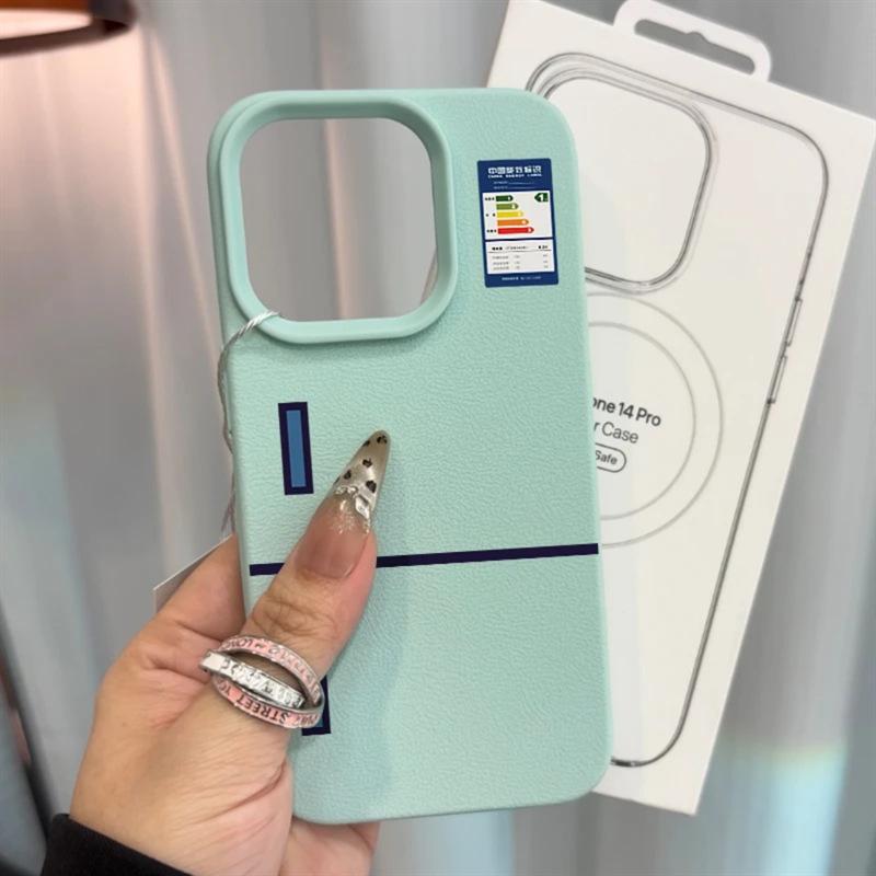 

Забавный чехол из кожи с рисунком для холодильника, подходящий для iPhone16promax Apple 14Plus, чехол для мобильного телефона 13/12/11, мягкий чехол Apple XS