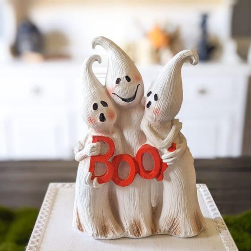 Хэллоуин Миниатюрная Фигурка Садовая Фея Мини Фигурки Ведьм Тыква Скелет Призрак Смоляное Украшение