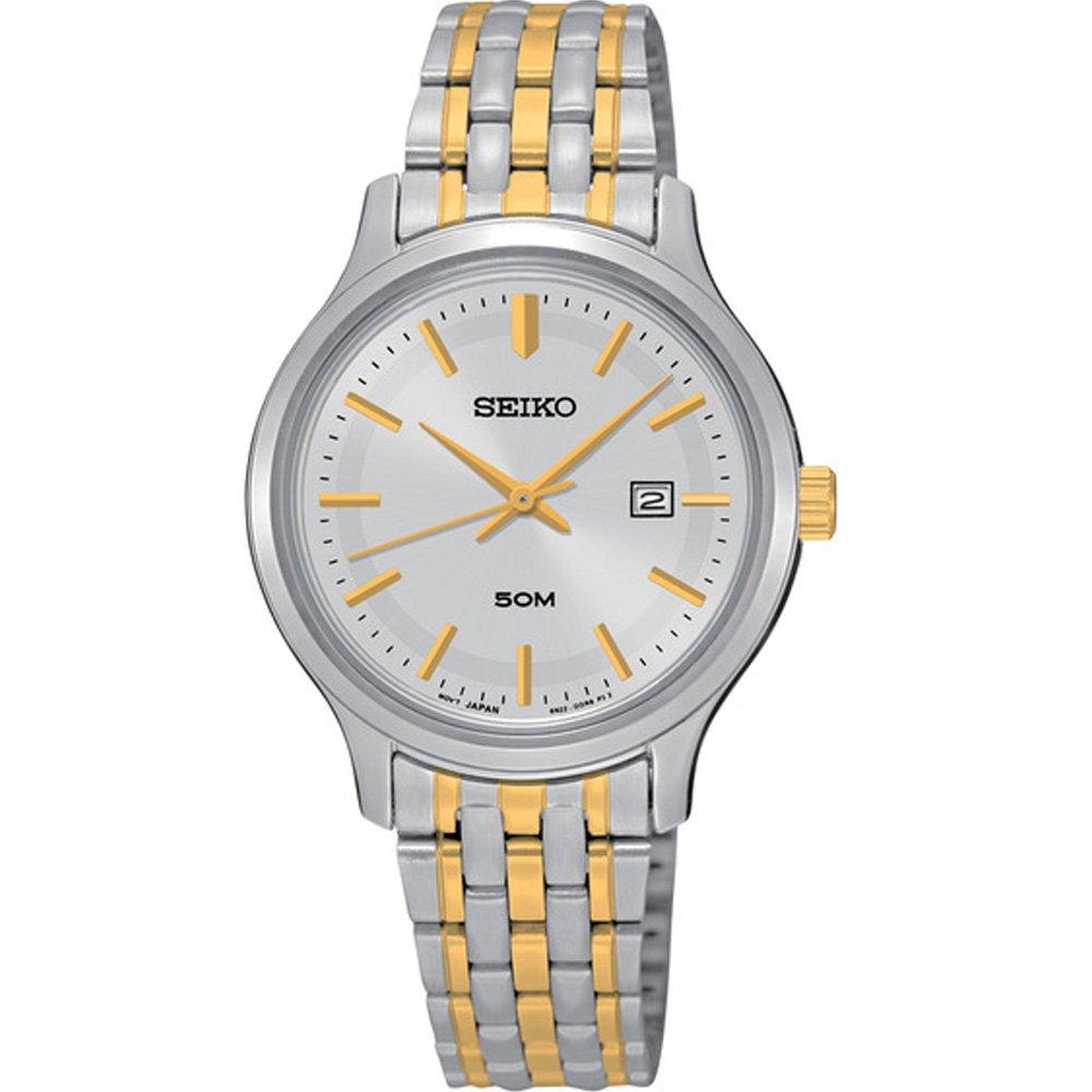 

Часы Seiko SUR793 из нержавеющей стали с двухцветным браслетом и серебристым циферблатом