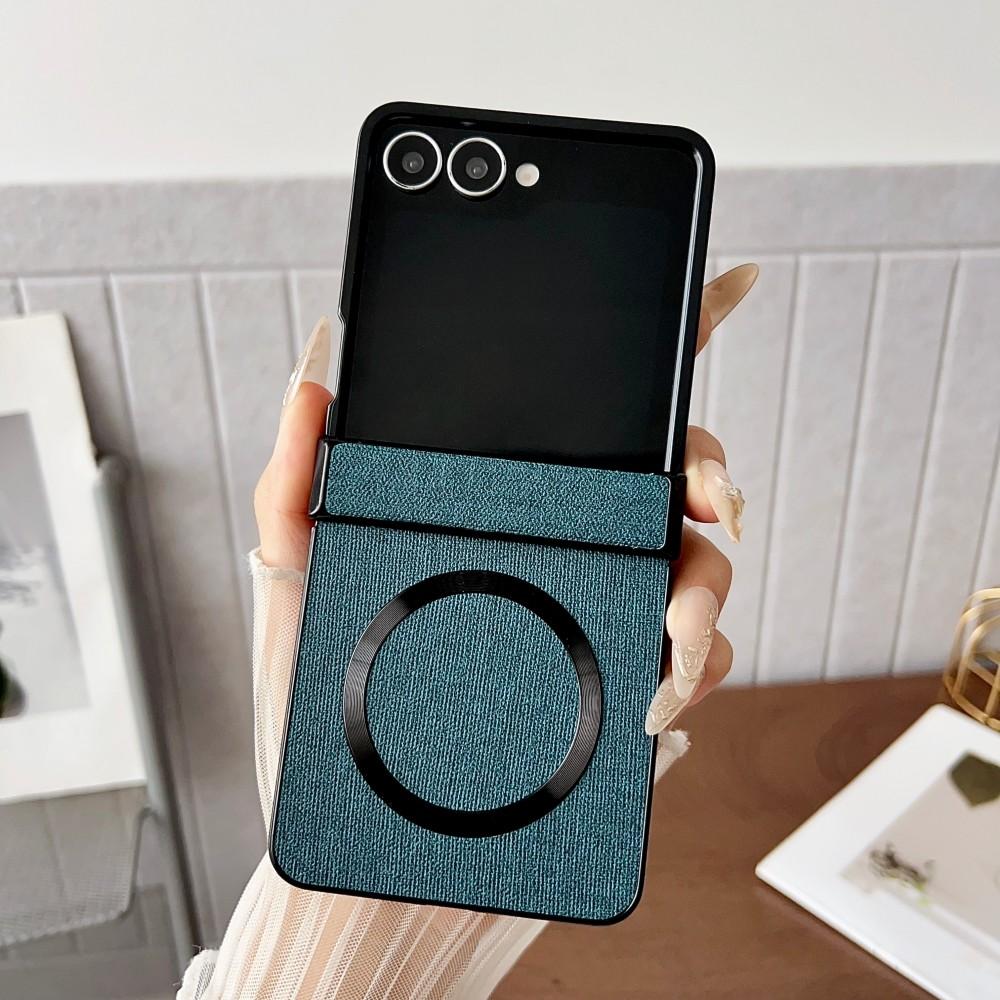 For Samsung Galaxy Z Flip 7 Case Luxury PU Cloth Magnetic Wireless Charging Protective Back Cover Case For Z Flip7 Phone Shell