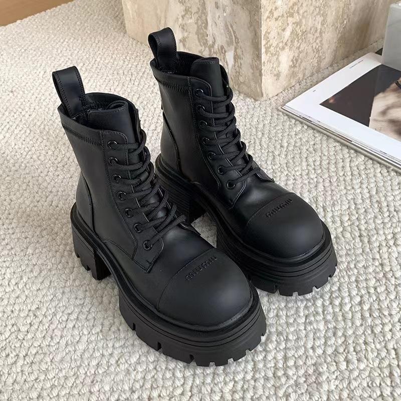 

Martin boots women s 2025 new autumn versatile retro British style short boots thick-soled high heels 39 чёрный