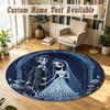 Corpse Bride Emily Victor Personalized Round Rug Support Custom Name, Soft Home Decor Mat