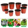 20Pcs Red & Black Nursery Pots Reusable Seed Starter Trays for Hydroponic Plants Flower Growing Home & Outdoor Planter Supplies