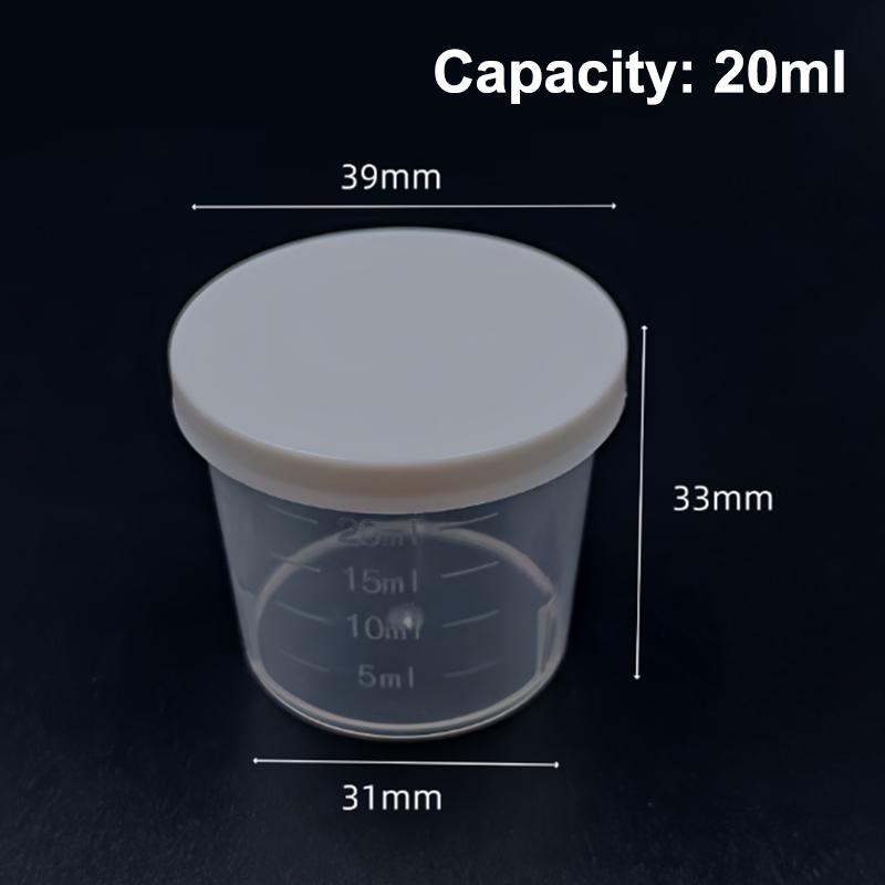 10Pcs Plastic Measuring Cup Set with Lids-Graduated Lab/Kitchen Storage Cups,Leakproof Small Container for Liquids & Powders