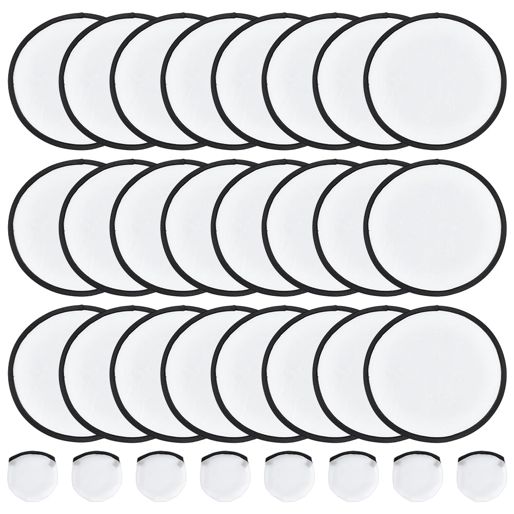 BENECREAT Folding Frisbee Round Foldable Hand 25cm Sublimation DIY Blank Folding Black with Easy to for Outdoor Events 50-Piece Fan, Shape, Fan, Fan,