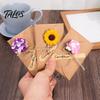 Natural Style Greeting Cards 5Pcs DIY Dried Flower Cards, Handmade Note with Artificial Flowers, Jute Twine Special Paper for Souvenirs Hang