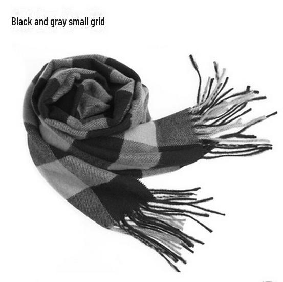 

Зимний мужской и женский толстый клетчатый шарф из искусственного кашемира 175*33cm