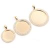 New Fashion 5pcs 20mm 25mm 30mm Inner Size Rhodium Rose Gold KC Gold Plated Rhinestone Cabochon Base Setting Charms Pendant