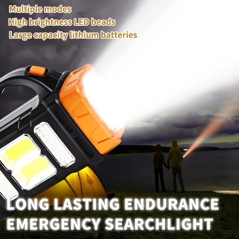 Portable Powerful USB Charging Flashlight Solar LED Light 4 Gear Mode Lighting for Outdoor Camping Tourism Climbing and Hiking