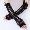 1 par Halloween Retro Lange hansker for kvinner Blonde Korsett Arm Albue Fingerløs hanske Svart