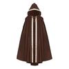 Mantello Medievale con Bordo a Nastro Pastorale Mantello con Cappuccio Fantasy Mantello da Guerriero Mantello di Halloween Adulto