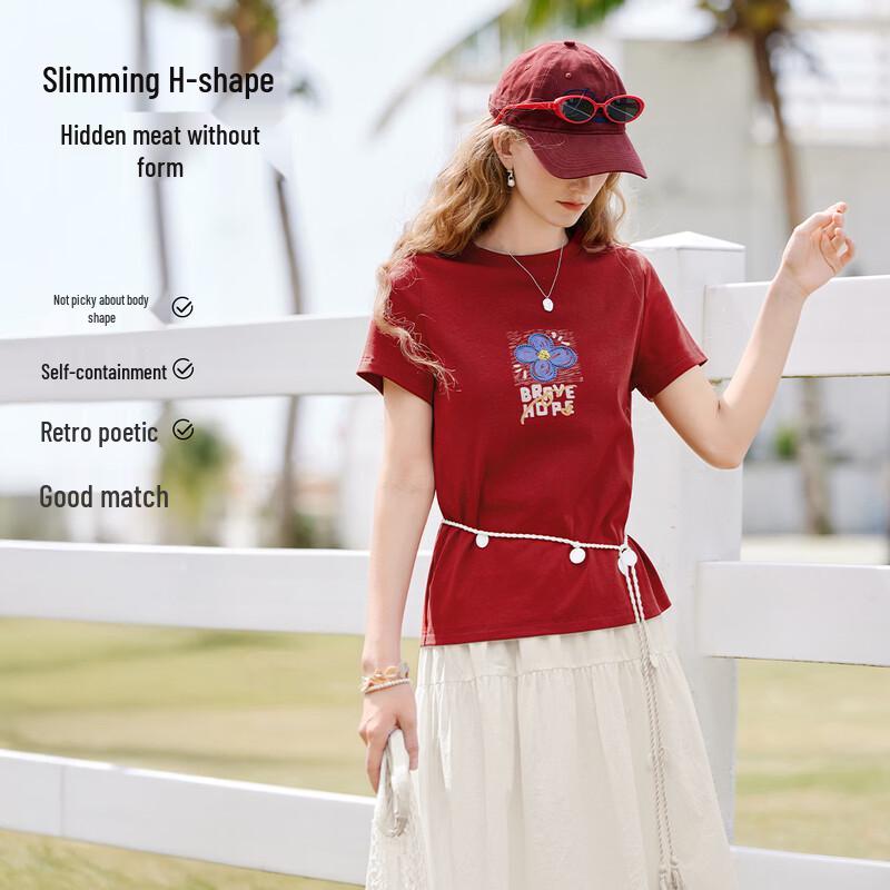 Women's Vintage Floral Print Short Sleeve T-Shirt