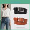 Womens Retro Style Belt Square Buckle Design For Women Men Casual Match Waist