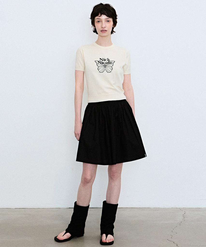 Nigaennikol Mini Butterfly Signature Half Knit_Cream