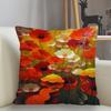 Bedroom Living Room Home Decor Cushion Cover Poppy Flower Pattern Pillowcase Square