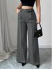 European and American 2025 Autumn/Winter Women's Casual High-Waisted Loose Straight-Leg Suit Pants