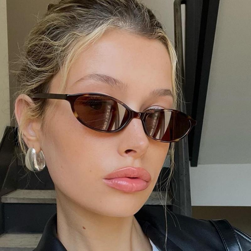 Retro Oval Frame Sunglasses Fashion Personalized Trendy Small Frame Sunglasses Punk Cat Eyes Sunshade Sun Protection Glasses